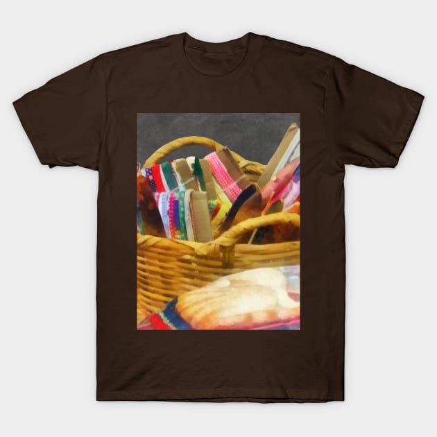 Sewing - Ribbons in Basket T-Shirt by SusanSavad